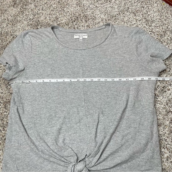 Madewell Texture & Thread Modern Tie-Front Top in Heather Pelican Grey Medium - Picture 9 of 10